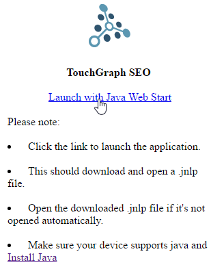 L'application Touch Graph.