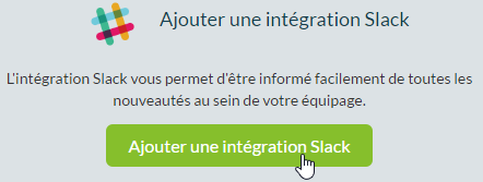Intégration Slack.